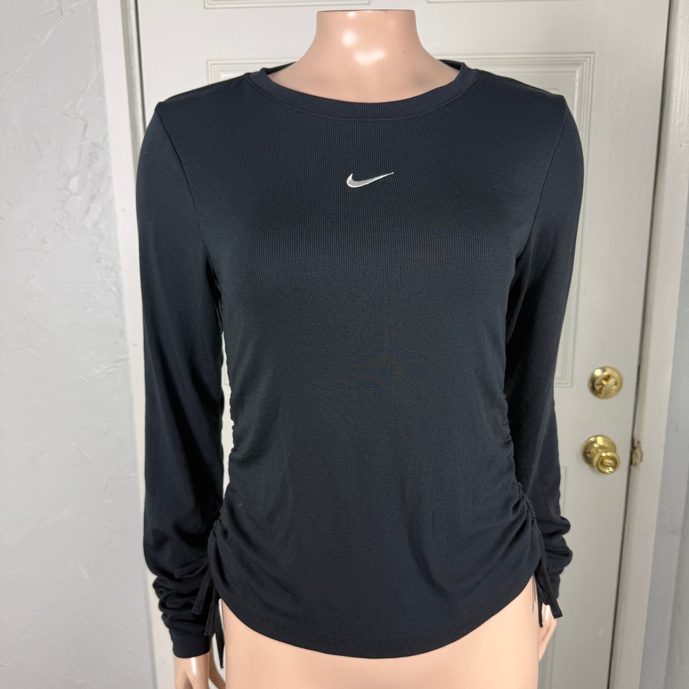 Nike Sportswear Essential Ribbed Women's Shirt S Long Sleeve Ruched FB8717 II28
